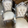 Pair of Silver and Ivory Chairs
