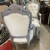 Pair of Silver and Ivory Chairs back
