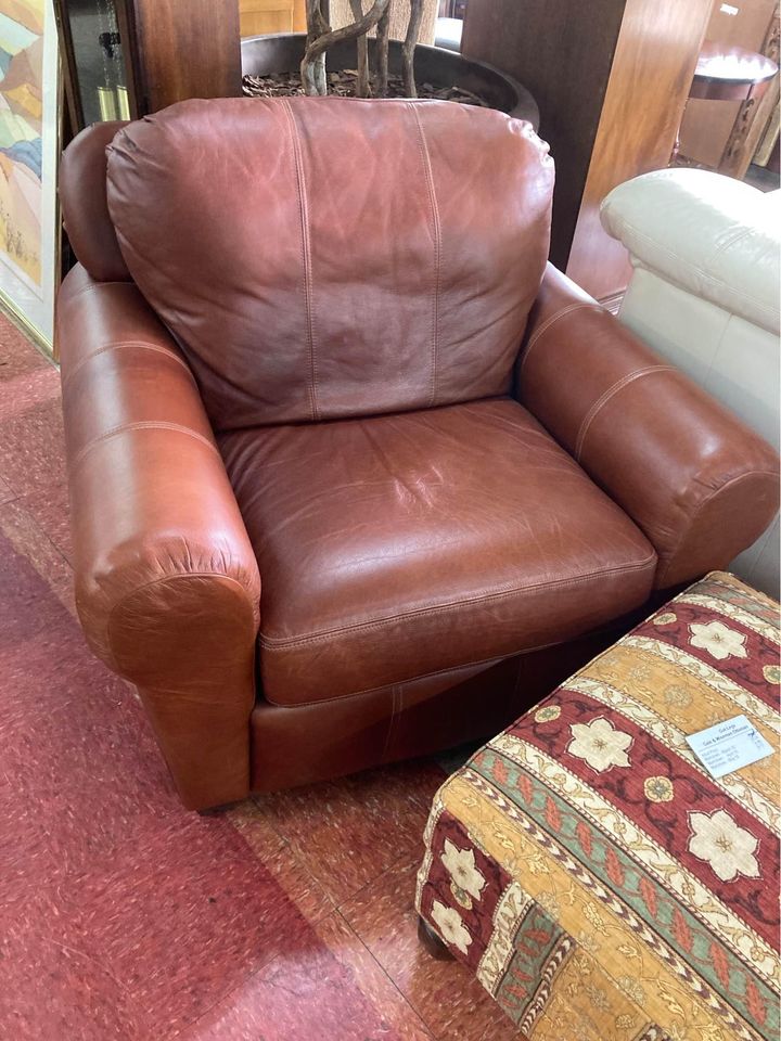 Saddle Brown Lane Leather Chairs single
