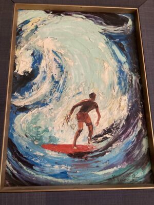 Vintage California Surfer Painting