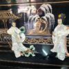 Black Lacquer Oriental Style Bar decorative figures