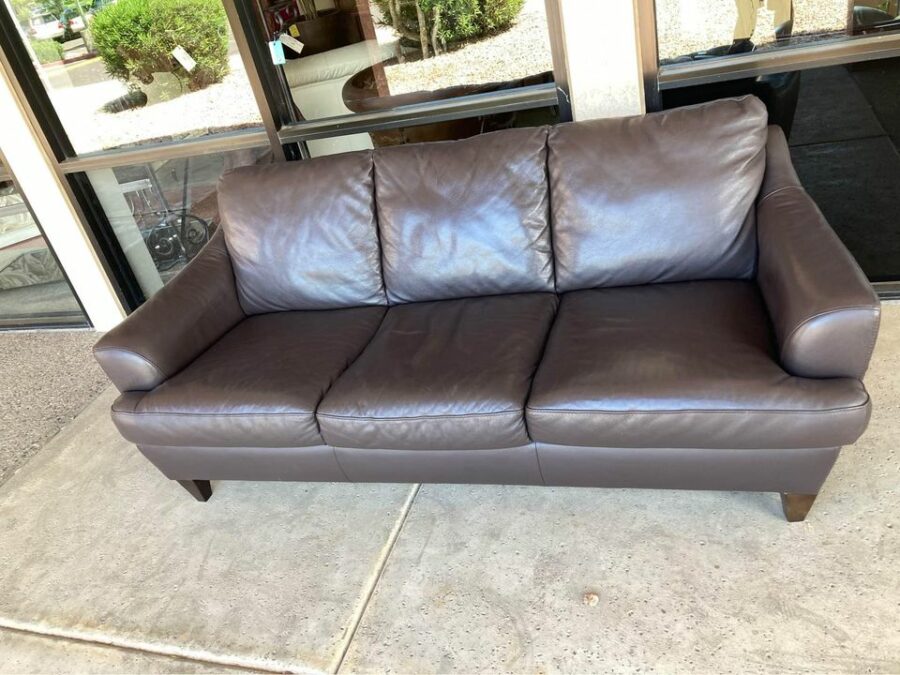 Dark Brown Italian Leather Sofa