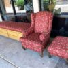 Matching Chair and Ottoman with Storage Bench