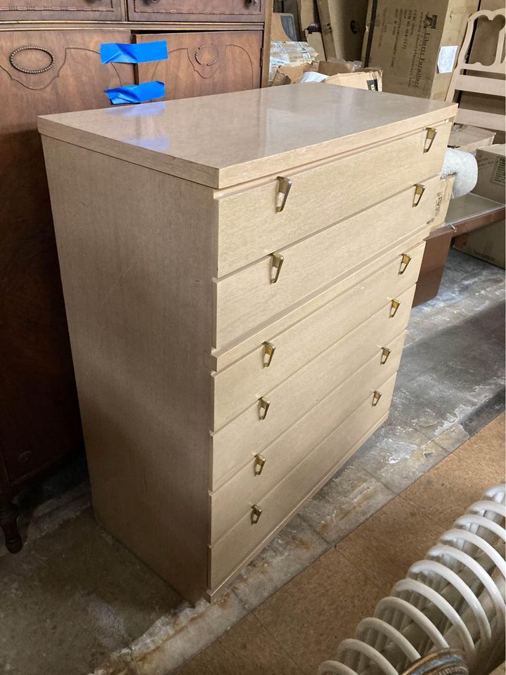 Mid-Century Blonde Wood Dresser side
