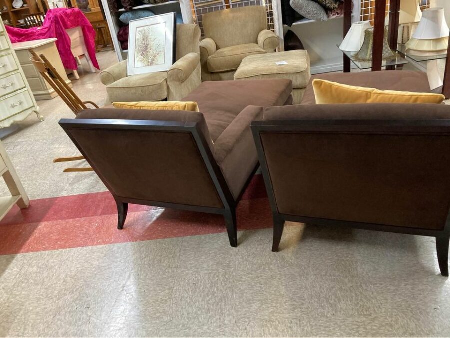 Pair of High End Lounge Chairs back