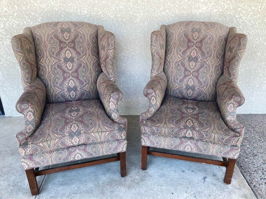 Pair of Wingback Chairs by Henredon