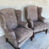 Pair of Wingback Chairs by Henredon angle