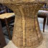 Glass and Rattan Dining Table side