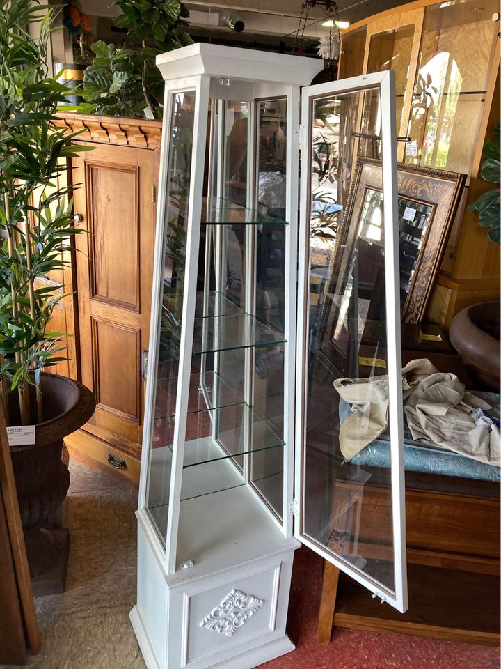 Obelisk Style Display Curio Cabinet door