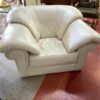 Oversize Off-White Leather Chair