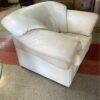 Oversize Off-White Leather Chair arm