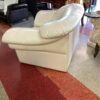 Oversize Off-White Leather Chair side