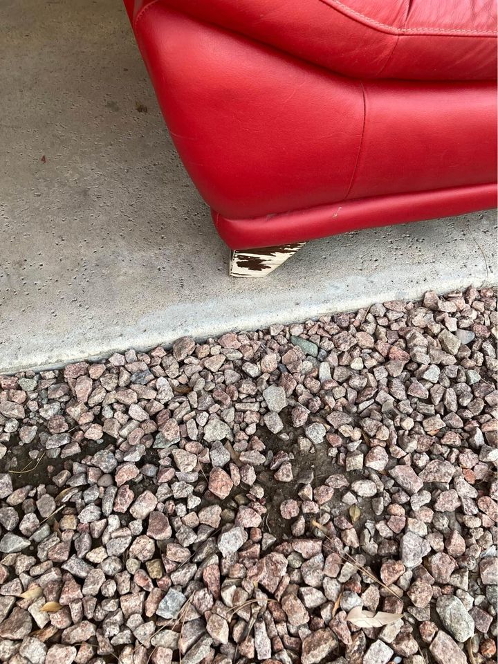 Red Leather Sofa foot