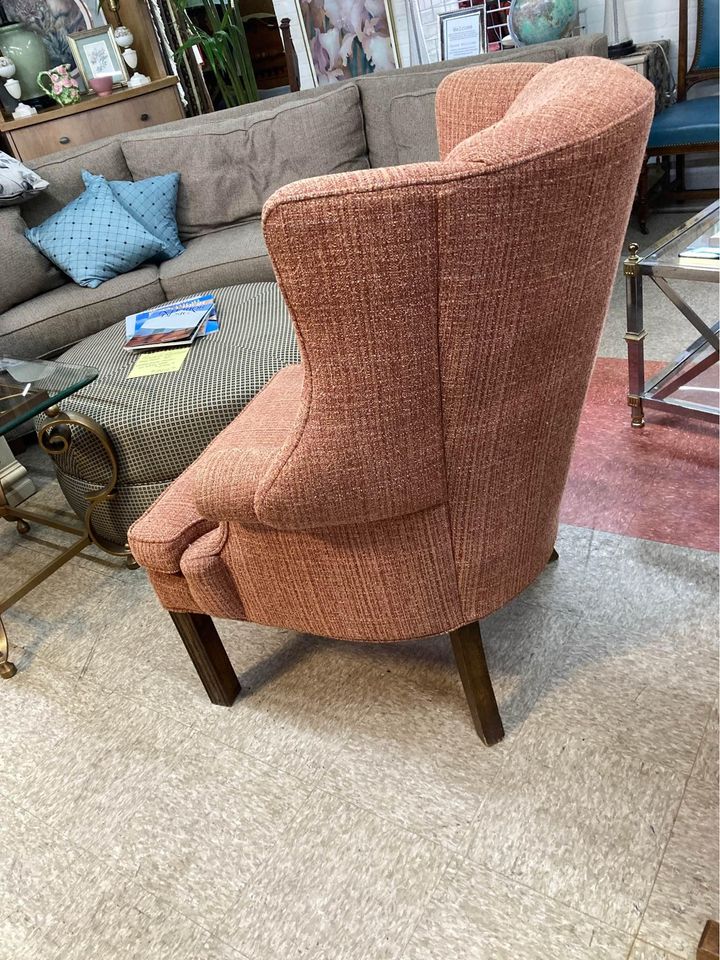 Vintage Wingback Reading Chair side
