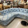 Curved Blue Sectional Sofa