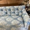 Curved Blue Sectional Sofa button back