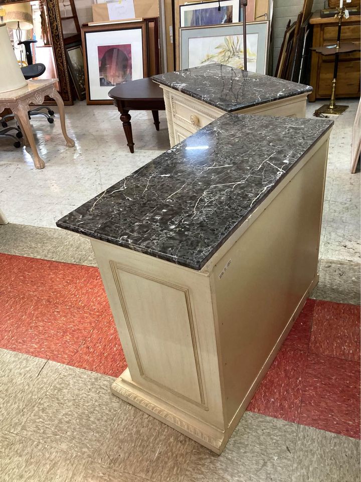 Pair of Marble Top Small Dressers side