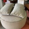 Round Ottoman With Two Pillows