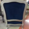 Blue Velvet Silver Frame Armchair back