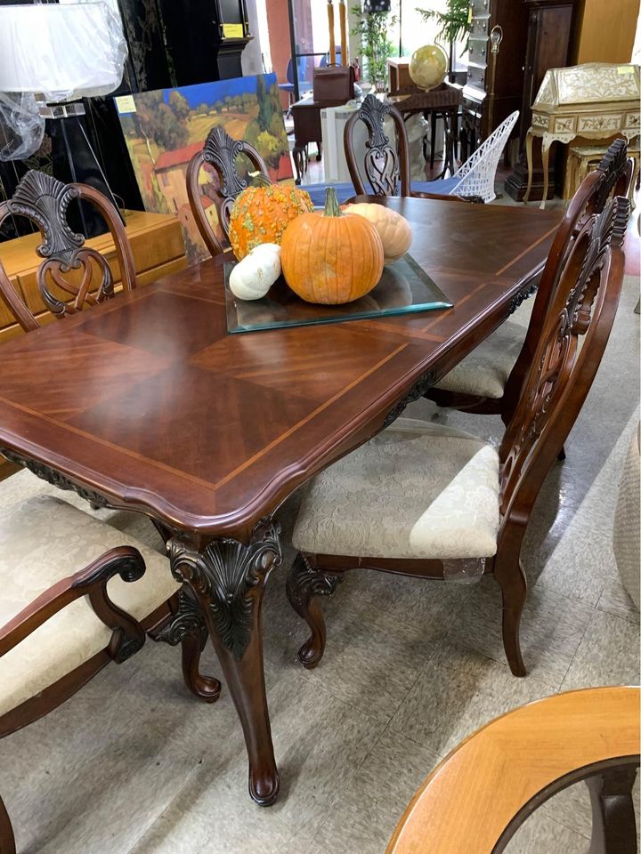 Formal Dining Table with 6 Chairs angle
