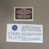 Oversize Ethan Allen Harris Armchair label