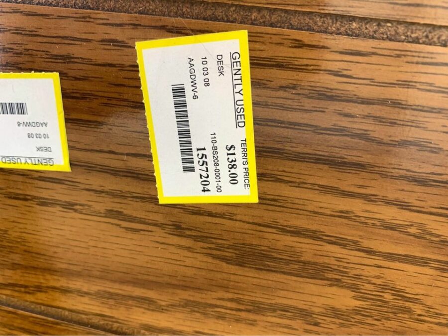 Used Desk on Sale label