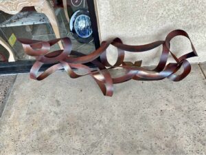 Iridescent Metal Art Ribbon Sculpture