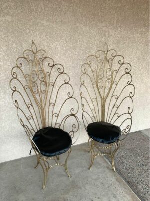 Vintage Iron Peacock Chairs