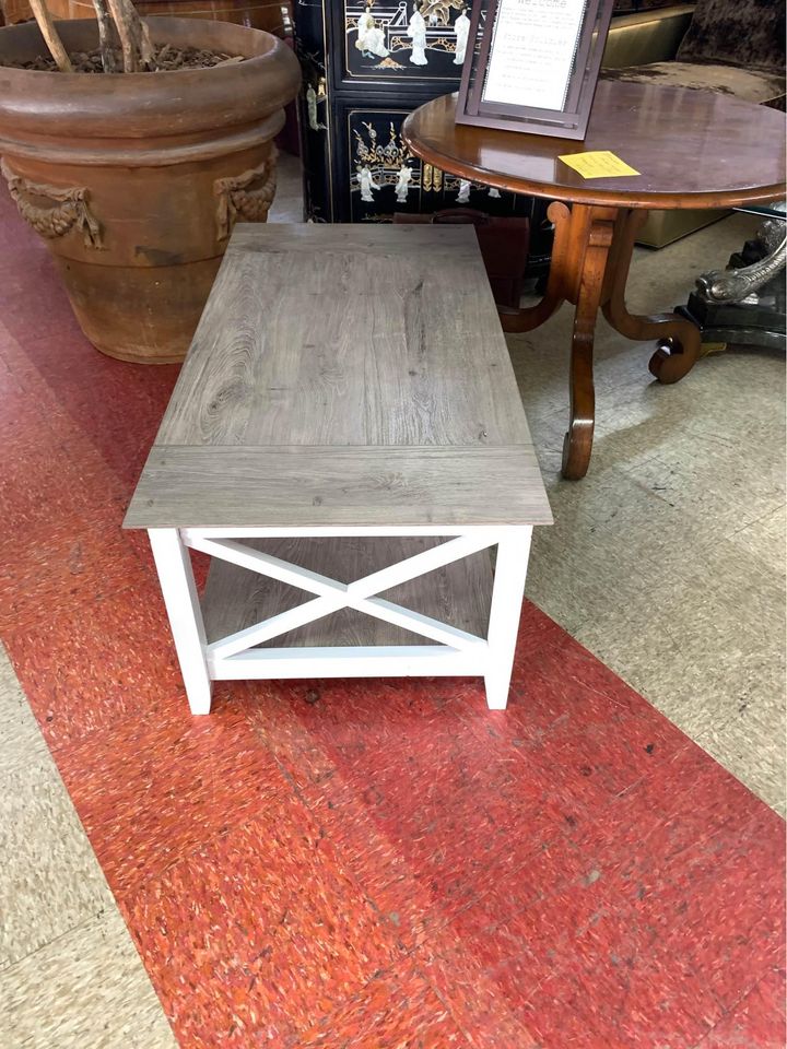 Gray and White Coffee Table end