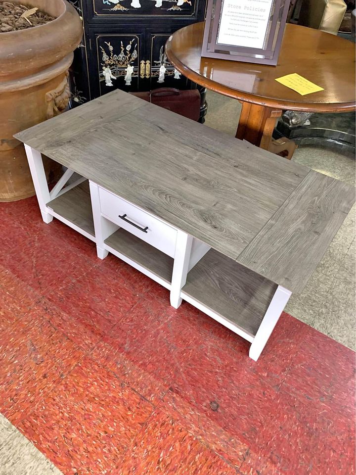 Gray and White Coffee Table or tv stand