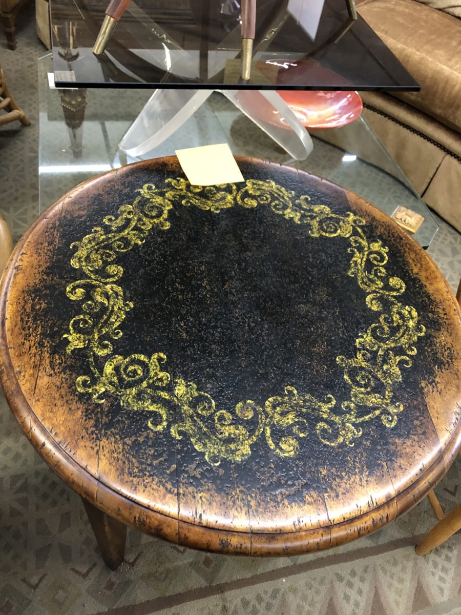 round side table with drawer top