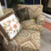 Tan Armchair with Matching Ottoman front