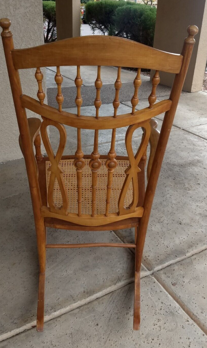 Vintage Spindle Back Rocking Chair back
