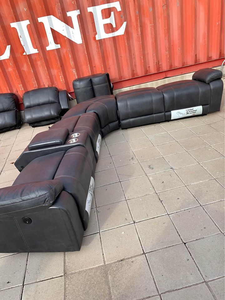 Leather Power Reclining Sectional pieces