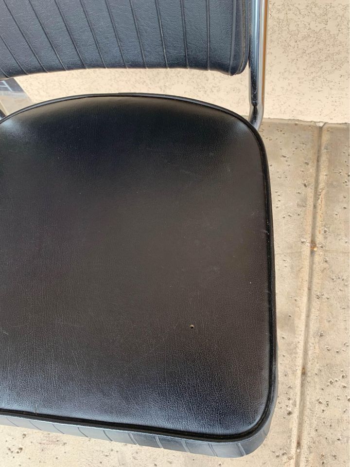 2 Mid-Century Office Chairs black chair seat