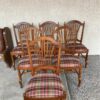 Ethan Allen Dining Chairs Plaid Seats set