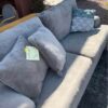 Large Gray Velour Sofa angle