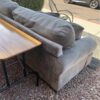 Large Gray Velour Sofa side