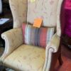 Silk And Leather Wingback Chair