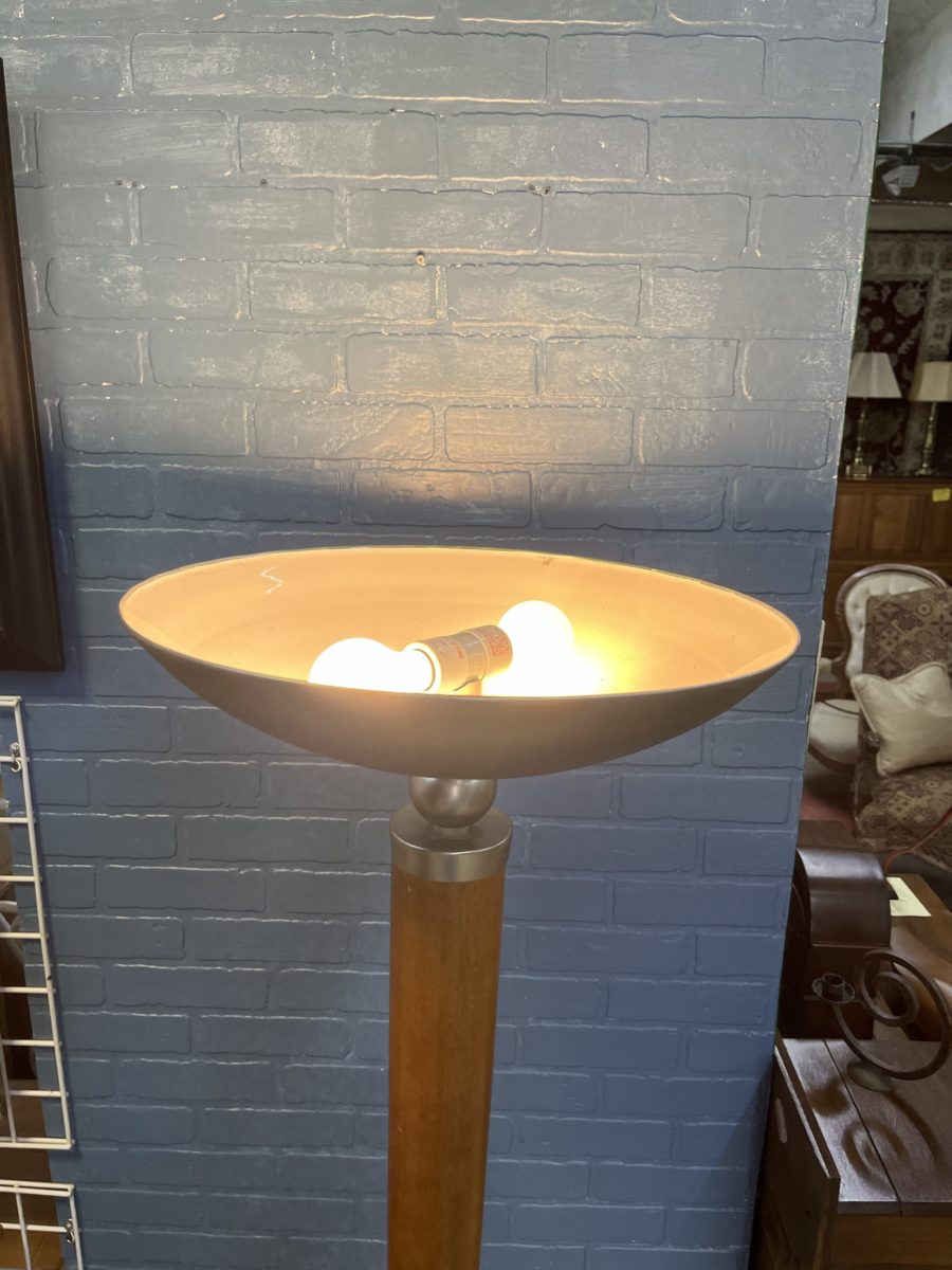 Uplight Wood and Metal Floor Lamp light