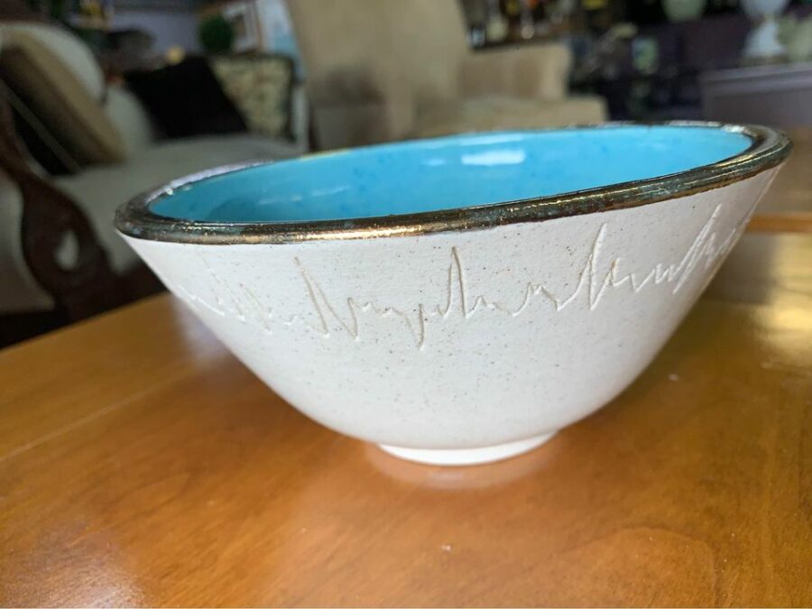Ceramic Bowl Heart Health Theme side
