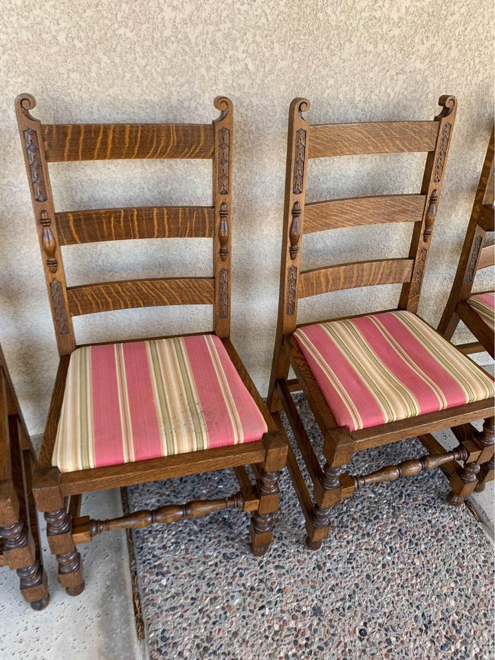 Oak Antique Dining Chairs seats