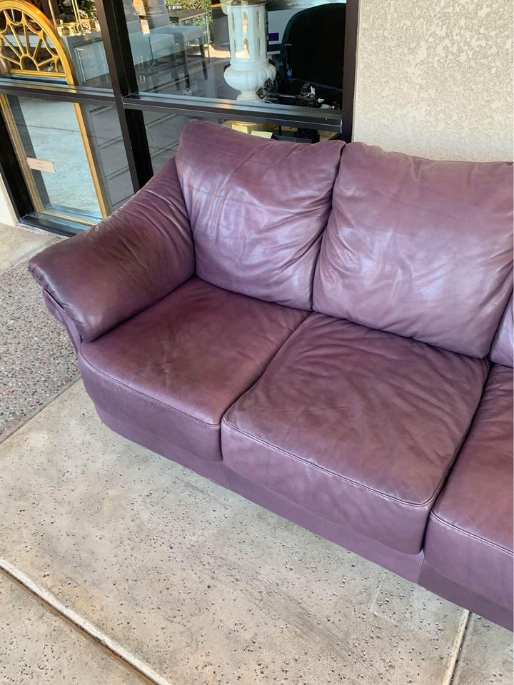Purple Leather Sofa end