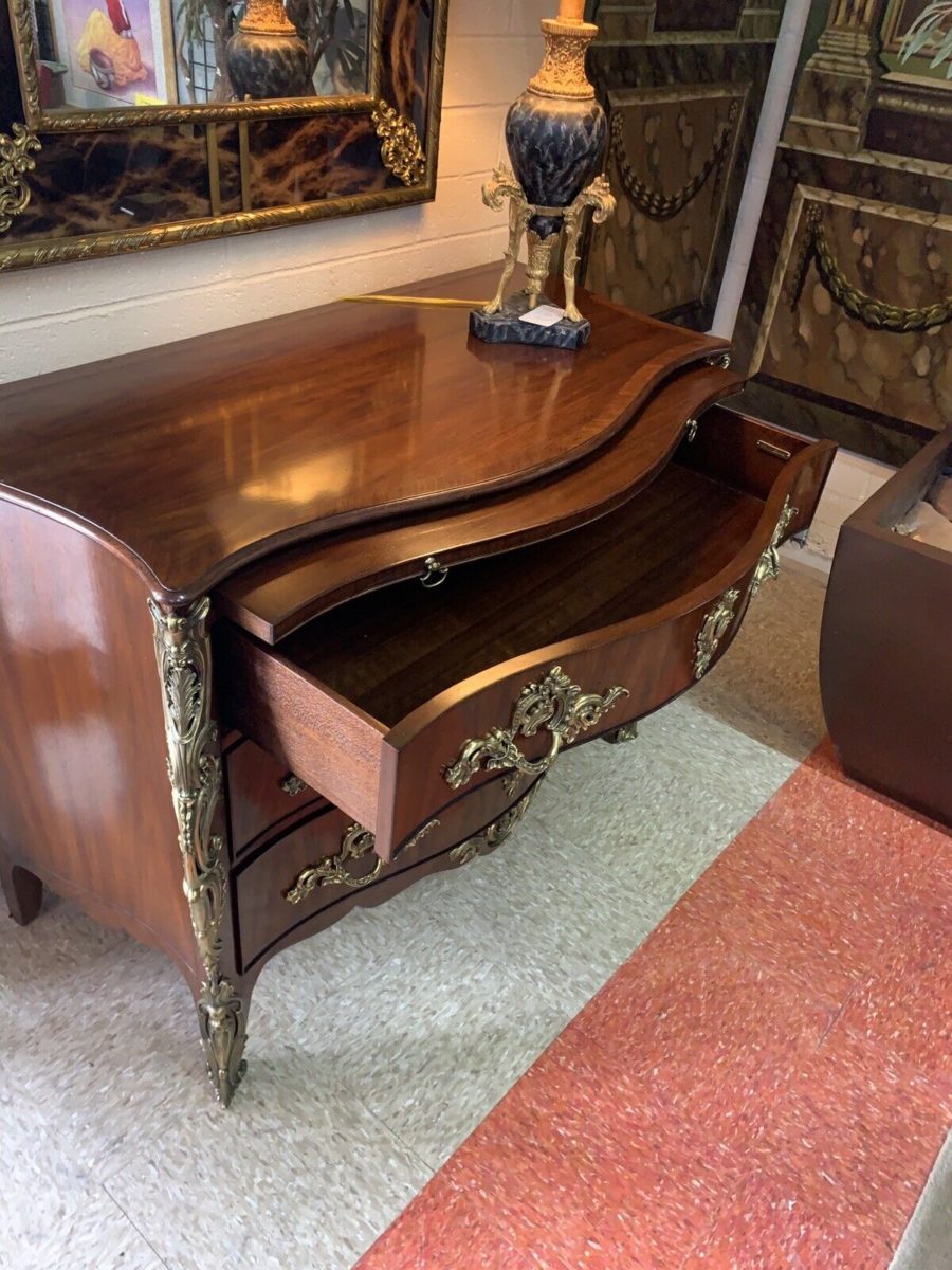 Rococo Commode and Mirror Set drawer