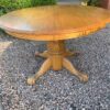 Round Oak Dining Table side