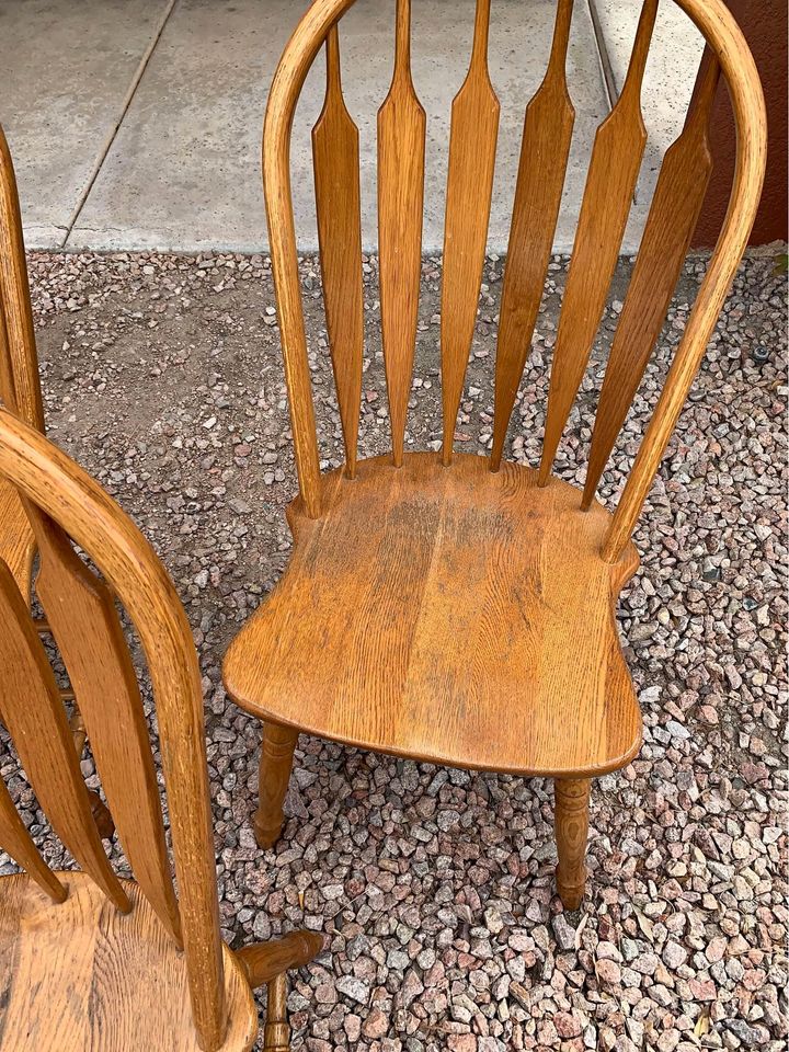 Set of Solid Oak Chairs single