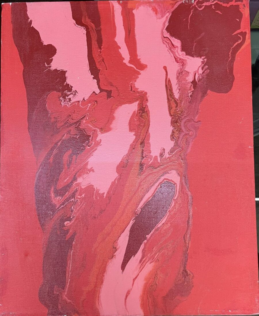 Red and Pink Acrylic Flow Painting