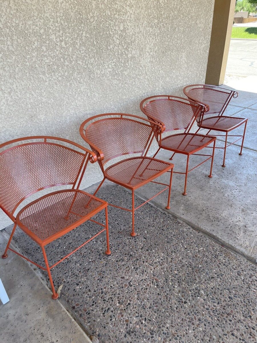 4 Vintage Iron Patio Chairs row
