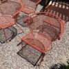 4 Vintage Iron Patio Chairs seat