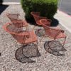 4 Vintage Iron Patio Chairs side